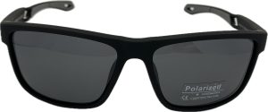 Vīriešu saulesbrilles - Square - UW 400 - Cat.3 -  Polarizētas - 56 - 20 - 139 - Melna matēta