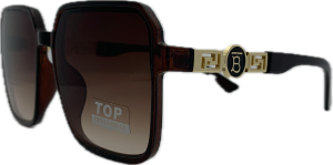 Sieviešu saulesbrilles - TOP - Square - Cat.3 -  UV 400 - 56 - 20 - 137 - Brūna