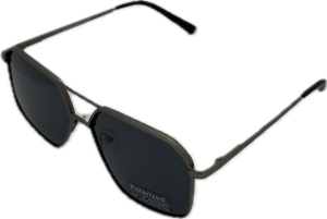 Vīriešu saulesbrilles - Polarizētas - Square - UV 400 - 55 - 17 - 139 - Pelēka ar melnu