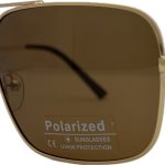 Vīriešu saulesbrilles – Polarizētas – Square – UV 400 – 53 – 16 – 139 – Zelta krāsa ar sarkanu