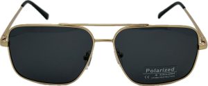 Vīriešu saulesbrilles - Polarizētas - Square - UV 400 - 53 - 16 - 139 - Zelta krāsa ar melnu