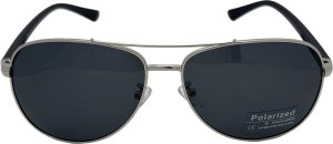Vīriešu saulesbrilles - Polarizētas - UV 400 - 62 - 16 - 145 - Sudraba krāsa ar melnu