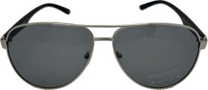 Vīriešu saulesbrilles - Polarizētas - UV 400 - 61 - 17 - 128 - Sudraba krāsa ar melnu