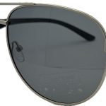 Vīriešu saulesbrilles – Polarizētas – UV 400 – 61 – 17 – 128 – Sudraba krāsa ar melnu