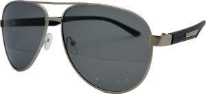 Vīriešu saulesbrilles - Polarizētas - UV 400 - 61 - 17 - 128 - Sudraba krāsa ar melnu