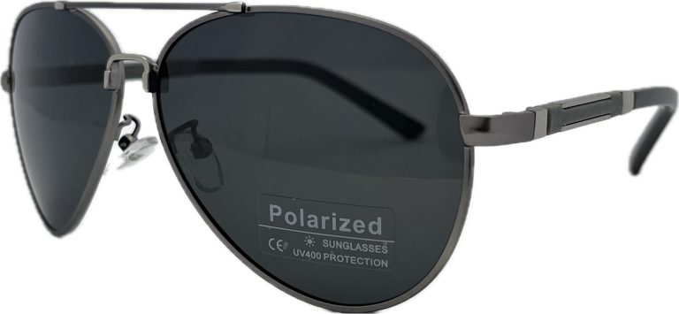 Vīriešu saulesbrilles – Polarizētas – UV 400 – 60 – 14 – 138 – Pelēka