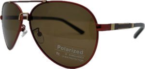 Vīriešu saulesbrilles - Polarizētas - UV 400 - 60 - 14 - 138 - Sarkana