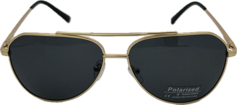 Vīriešu saulesbrilles – Polarizētas – UV 400 – 54 – 17 – 140 – Zelta krāsa ar melnu