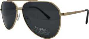 Vīriešu saulesbrilles - Polarizētas - UV 400 - 54 - 17 - 140 - Zelta krāsa ar melnu