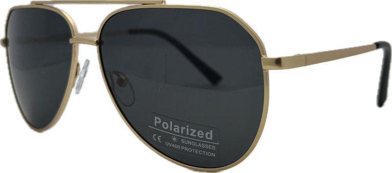 Vīriešu saulesbrilles – Polarizētas – UV 400 – 54 – 17 – 140 – Zelta krāsa ar melnu