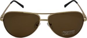 Vīriešu saulesbrilles - Polarizētas - UV 400 - 57 - 18 - 143 - Zelta krāsa ar sarkanu