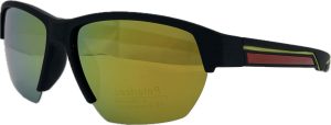 Vīriešu saulesbrilles - Sporta - Polarizētas - UV 400 - 60 - 16 - 135 - Melna ar sarkanu un dzeltenu