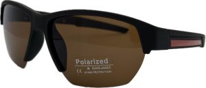 Vīriešu saulesbrilles - Sporta - Polarizētas - UV 400 - 60 - 16 - 135 - Melna ar sarkanu