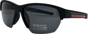 Vīriešu saulesbrilles - Sporta - Polarizētas - UV 400 - 60 - 16 - 135 - Melna ar sarkanu un pelēku