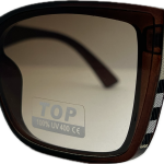 Sieviešu saulesbrilles – TOP – Square – Cat.3 –  UV 400 – 62 – 15 – 143 – Brūna