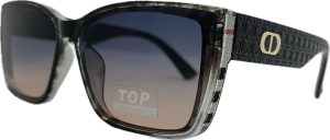 Sieviešu saulesbrilles - TOP - Square - Cat.3 -  UV 400 - 62 - 15 - 143 - Pelēka