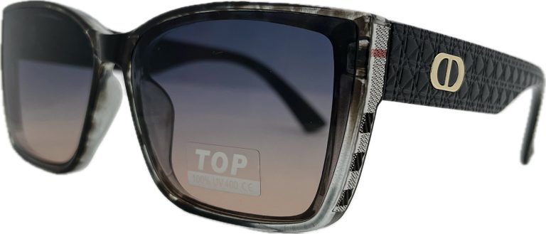 Sieviešu saulesbrilles – TOP – Square – Cat.3 –  UV 400 – 62 – 15 – 143 – Pelēka