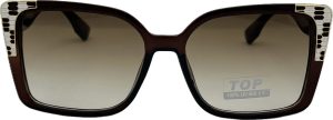 Sieviešu saulesbrilles - Cat Eye - Cat.3 UV 400 - TOP - 56 - 18 - 143 - Brūna