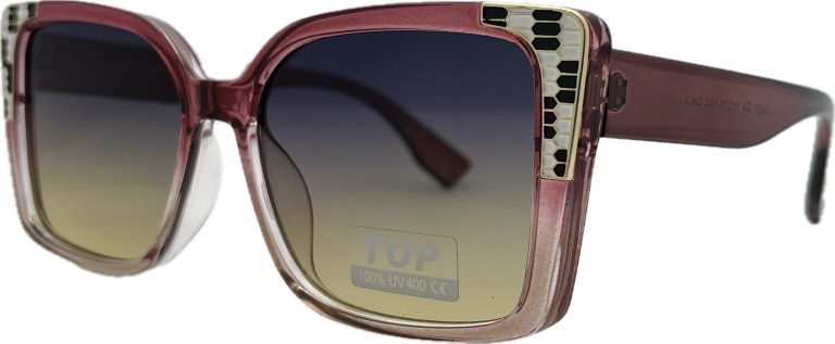 Sieviešu saulesbrilles – Cat Eye – Cat.3 UV 400 – TOP – 56 – 18 – 143 – Ķiršu sarkana