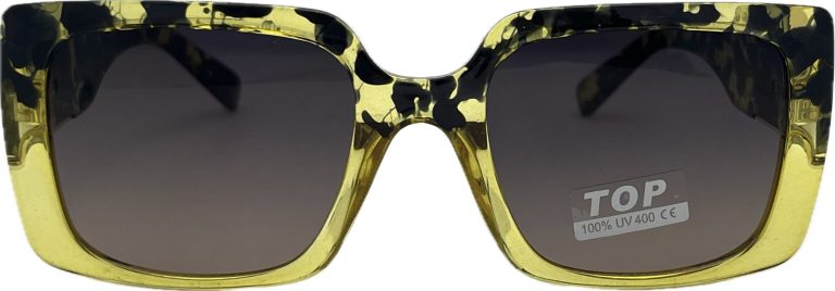 Sieviešu saulesbrilles – Square – Cat.3 UV 400 – TOP – 56 – 17 – 137 – Dzeltena ar melnu