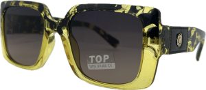 Sieviešu saulesbrilles - Square - Cat.3 UV 400 - TOP - 56 - 17 - 137 - Dzeltena ar melnu
