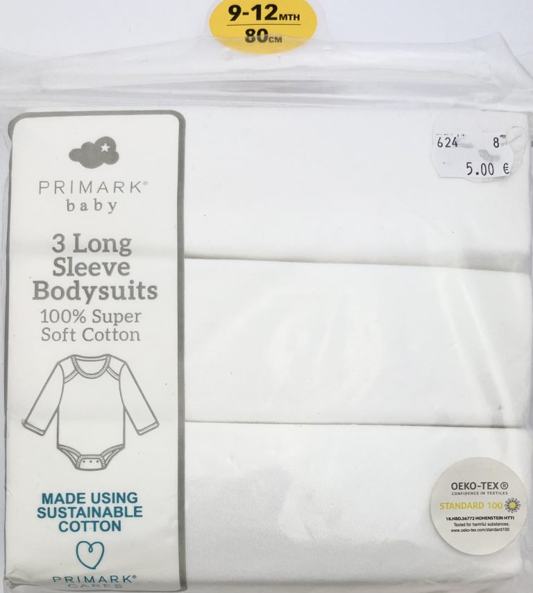 Bērnu bodiji – Primark – 80cm EU – 9-12M UK – Komplekts – 3 gb.