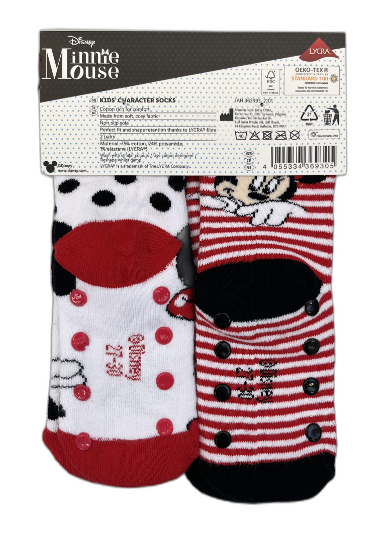 Meiteņu zeķes – Disney – Minnie Mouse – 4-6 gadi – EU 27-30 – 2 gb.